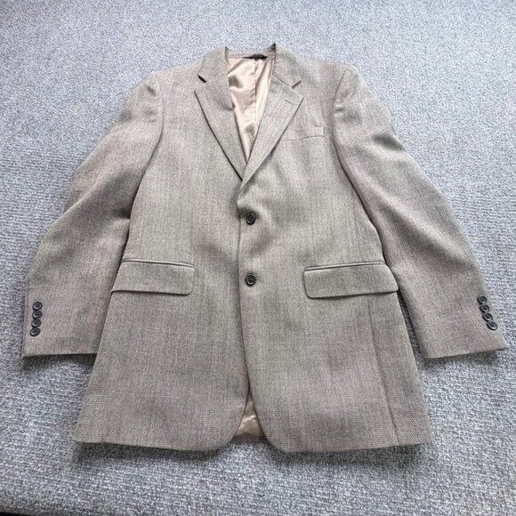 Jos. A. Bank Blazer Mens 40L Wool Beige Tan Two-Button Notch Lapel Business - Picture 1 of 16